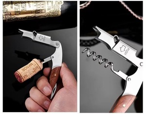 Chuyên Nghiệp Cá Nhân Xử Lý Gỗ Rượu Vang Mở Corkscrew Thép Không Gỉ Rượu Vang Mở Bộ Quà Tặng - Product Image 5