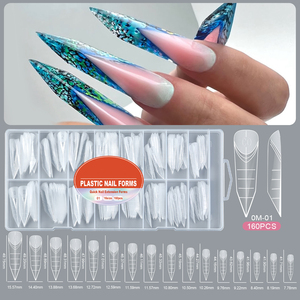 160 pièces de formes à <span class=keywords><strong>ongles</strong></span> pour extension, faux <span class=keywords><strong>ongles</strong></span>, moules de gel pour construction rapide, couverture complète des doigts, formes doubles pour <span class=keywords><strong>ongles</strong></span> <span class=keywords><strong>en</strong></span> griffe - Product Image 2