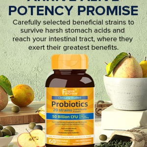 Extractos de Probióticos Premium, 60 Cápsulas Vegetales, Suplemento para el Cuidado de la Salud Digestiva en Adultos, Cápsulas de Probióticos - Product Image 4