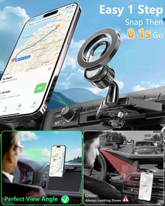 <span class=keywords><strong>Support</strong></span> de téléphone MagSafe tout en métal, rotation à 360°, durable, installation facile, 20 aimants les plus puissants, <span class=keywords><strong>support</strong></span> de <span class=keywords><strong>voiture</strong></span> pour téléphone portable, matériau ABS - Product Image 5