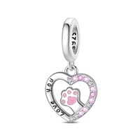 Vente flash : breloques en argent sterling 925, série animaux mignons, pendentif en forme de lune et de cœur, accessoires pour bracelet et collier, bijoux à faire soi-même