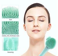 Brosse nettoyante faciale en silicone double face, double usage massage et démaquillant, pour le nettoyage des pores et les masques de boue