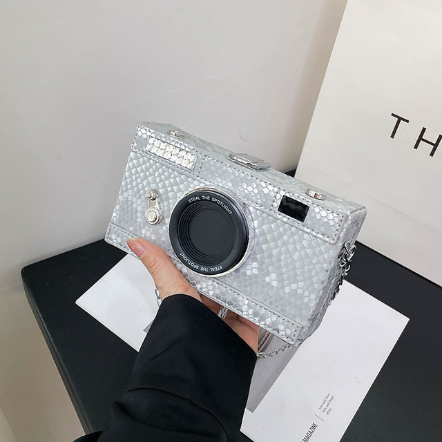 Vintage Camera Shape Box Crossbody Bag Women Mini Hard Case Handbag Fashion Chain Shoulder Evening Party Clutch Purse