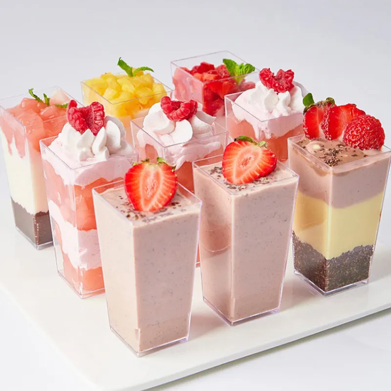 Tazza di gelato in plastica con logo personalizzato tazza per antipasti, tazze usa e getta in plastica per Dessert