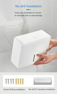 Distributeur mural de serviettes en papier pliantes en ABS blanc, support commercial pour serviettes de toilette pour hôtels, toilettes et bureaux - Product Image 5