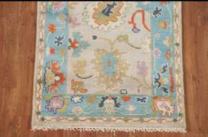 Tapis moderne indien Oushak oriental 3x6 "laine nouée à la main pour la décoration intérieure exercice prière pique-nique personnalisable adolescents - Product Image 5