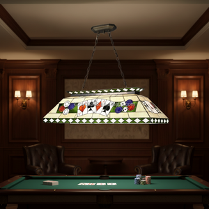 Lámpara Colgante Tiffany de 40'' para Mesa de Billar, 6 Luces, Araña de Vidrio Tintado para Entretenimiento, Decoración Especial para Casino - Product Image 3