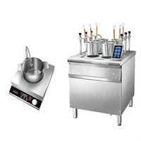 Machine à cuire les nouilles automatique à six yeux en acier inoxydable SEMIKON, machine à cuire les nouilles intelligente à levage automatique, cuisinière commerciale entièrement automatique, cuisinière épicée chaude