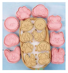 Set di tagliabiscotti 3d stampo per animali e pasticceria novità accessori da cucina timbro tipo di biscotto dinosauro - Product Image 1