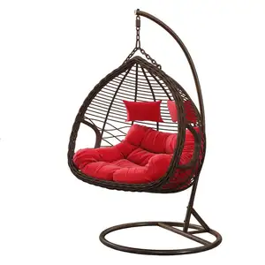2022 XIUNAN Rattan Möbel Stahl Patio Lazy Two Swing Egg Stühle hängen für Outdoor Garden Indoor Room
