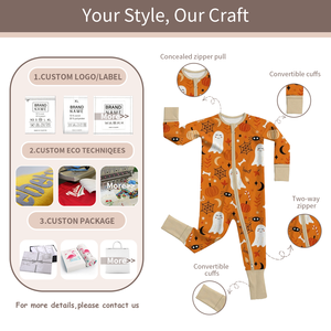 Nuovo Pigiama per <span class=keywords><strong>Neonati</strong></span> in Bambù Personalizzato Hongbo, Produzione OEM con Basso MOQ, Tutina Festiva per <span class=keywords><strong>Neonati</strong></span> 0-6 <span class=keywords><strong>Mesi</strong></span> - Product Image 3