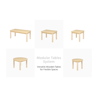 Ensemble de meubles de maternelle en bois moderne comprenant lits, tables, chaises et armoires pour enfants