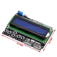 Módulo de Pantalla LCD 1602 con Teclado, LCD1602, para Arduino ATMEGA328 ATMEGA2560 Raspberry Pi UNO, Pantalla Azul