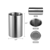 Seau à glace et refroidisseur à vin en acier inoxydable à double paroi de 2 L, design classique, écologique, pour les fêtes, les bars à domicile et les restaurants