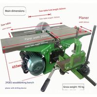 Meilleures ventes Rabot d'établi de bureau de 300mm avec table coulissante facile à utiliser et tête de coupe droite-Moteur et garantie inclus