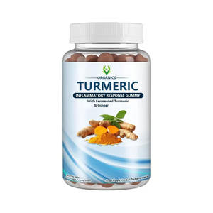 Complément alimentaire personnalisé sous forme de bonbons gélifiés au gingembre et au curcuma pour des bienfaits antioxydants, sans gluten, améliore l'éclat de la peau - Product Image 1