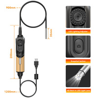 THINKCAR TES 102 Cámara de Video Endoscópica USB con Doble Lente, Cámara Industrial Impermeable IP67, Herramientas Flexibles para Inspección de Automóviles