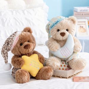 Oso de Peluche Súper Suave con Diseño de Estrella y Luna, Bordado, Regalo de Cumpleaños, Personalizado, Alivia el Estrés, OEM ODM - Product Image 1