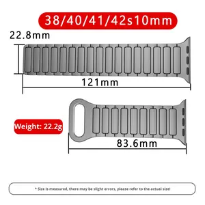 <span class=keywords><strong>Bracelet</strong></span> magnétique en silicone pour <span class=keywords><strong>Apple</strong></span> <span class=keywords><strong>Watch</strong></span> Bracelets de montre <span class=keywords><strong>ultra</strong></span> intelligents en tailles 49mm 45mm 41mm 42mm 46mm 44mm 40mm <span class=keywords><strong>Bracelet</strong></span> en caoutchouc - Product Image 5