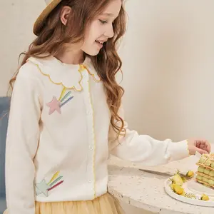 Cardigan chic pour filles, tricot élégant pour enfants, vente en gros, style automne-hiver, 2021