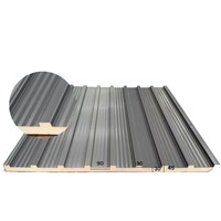 Panneau sandwich en polyuréthane métallique, isolation thermique, ignifuge, imperméable, longueur personnalisée, pour mur ou toit d'usine