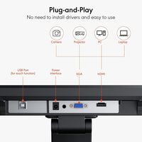 Nouvel écran tactile POS de qualité industrielle de 15,6 pouces / entrée VGA, sans pilote, Plug&Play, base métallique robuste, garantie de 3 ans