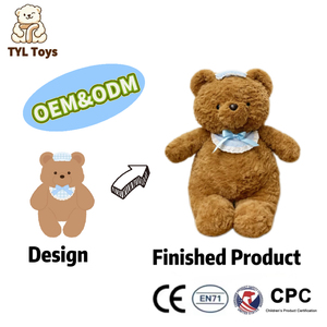 Ours en peluche personnalisé mignon avec robe à carreaux amovible - Peluche douce avec vêtements, conception personnalisée OEM ODM - Product Image 2