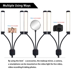 Lampe de studio photo à double bras 50W, lampe de sol moderne à changement de couleur, lumières pour tatouage des cils et <span class=keywords><strong>maquillage</strong></span> - Product Image 6