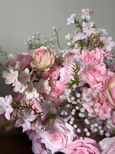 Bouquet <span class=keywords><strong>de</strong></span> mariage artificiel <span class=keywords><strong>de</strong></span> haute qualité, 60 cm, <span class=keywords><strong>blanc</strong></span> <span class=keywords><strong>et</strong></span> <span class=keywords><strong>rose</strong></span>, style moderne, boule <span class=keywords><strong>de</strong></span> fleurs en soie, <span class=keywords><strong>centre</strong></span> <span class=keywords><strong>de</strong></span> <span class=keywords><strong>table</strong></span> pour décorations - Product Image 4