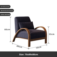 Fauteuil de salon Wabi-sabi, style Mid-century Modern, éco-responsable, structure en fer, minimaliste, nordique, mobilier de luxe léger pour appartement