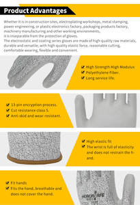 Tig vara soldagem nível 5 homens Luvas anti corte de segurança para o trabalho Prevenção Luvas de Segurança para Construção corte 5 luvas - Product Image 4