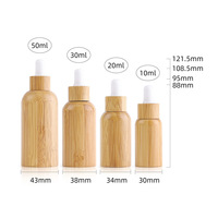 Botol Tetes Kaca Amber Isi Ulang Ramah Lingkungan Berbahan Bambu Penuh untuk Kemasan Serum Wajah dan Minyak Esensial