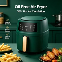 Friteuse à air polyvalente noire 8L, une seule machine pour frire, cuire au four et rôtir avec des résultats croustillants et un panneau tactile, pour une utilisation sur le comptoir de cuisine