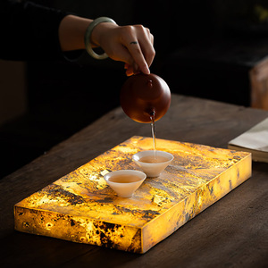 Illuminated <b>Tea</b> <b>Tray</b> Yellow Version Plastic Dry Brewing <b>Tea</b> Set Accessory Zen Style Square Decorative Ornament - Product Image 1