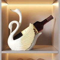 Soporte para Vino Tinto Swan Creative, Diseño Pastoral, Estante para Vino de Alta Gama para Sala de Estar, Mueble de TV o Restaurante