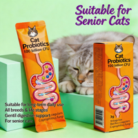 Poudre de Probiotiques pour Chats : Soin Digestif, Soutien Immunitaire, Santé Articulaire, Formule Sans Céréales, Saveur Naturelle, Vitamine E