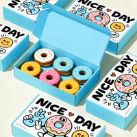 Boîtes d'emballage pour beignets en carton recyclable, personnalisables avec logo et taille, impression couleur, boîtes en papier pour la cuisson, qualité alimentaire