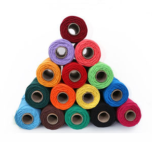 Оптовая продажа, 5 мм черный высокопрочный экологичный 100% хлопковый шнур макраме для сумок, одежды, домашнего текстиля, ремесла - Product Image 1