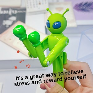 Stylo Bille Créatif Alien Boxing Trick Décompression pour Étudiants, Encre Verte/Blanche/Gris, Emballage en Sachet, Papeterie en Gros - Product Image 4