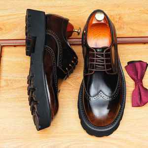 Chaussures Oxford décontractées pour hommes en cuir véritable faites à la main, de haute qualité, respirantes, pour mariage et soirée - Product Image 5