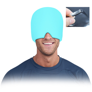 Gorra de alivio de <span class=keywords><strong>migraña</strong></span>, envoltura de bolsa de hielo para la cabeza con tapa fría de <span class=keywords><strong>migraña</strong></span>, tapa de hielo adecuada para <span class=keywords><strong>migraña</strong></span>, tensión, estrés - Product Image 1