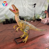 Modèle de dinosaure Velociraptor animatronique réaliste de 2,5 m, fournitures pour parcs d'attractions, modèle de dinosaure mécanique pour parc à thème