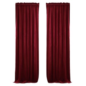 Rideaux en tissu fini velours hollandais bordeaux exclusifs transfrontaliers pour salon chambre à coucher cantonnières pare-soleil occultant solides Direct - Product Image 5