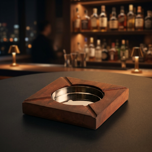 Square Wooden Desktop <b>Ashtray</b> Minimalist Design Home Use - Product Image 2