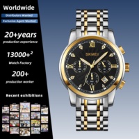 Montre-bracelet pour homme SKMEI 1904 avec cadran décoré de diamants, pour les trajets quotidiens, montre multifonction, vente en gros pour les revendeurs sur le marché