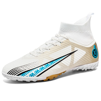 Chaussures de football unisexes en PU avec col chaussette, crampons en caoutchouc TF et semelles en fibre de carbone – Vente en gros, usine OEM
