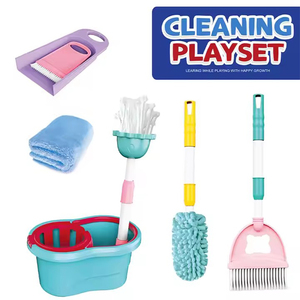 Lucky Toys Ensemble d'outils <span class=keywords><strong>de</strong></span> nettoyage amusant pour jeu d'imitation, jouet <span class=keywords><strong>de</strong></span> nettoyage domestique, kit <span class=keywords><strong>de</strong></span> nettoyage pour la maison, balai, serpillière, seau à déchets - Product Image 2