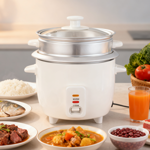 Mini-cuiseur à riz électrique portable 2L en acier inoxydable, vente en gros d'usine, OEM avec tasse doseuse et spatule, pour hôtels et usage domestique KC02005 - Product Image 1