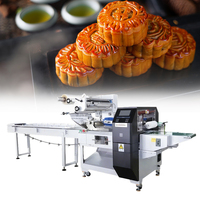 Système d'emballage automatique horizontal SZ-280 pour sachets oreillers, équipement commercial multifonctionnel, machine d'emballage stable pour gâteaux de lune