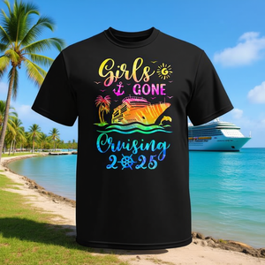 T-shirt unisexe à col rond et manches courtes pour adultes, motif Tie-Dye, collection Girls Gone Cruising 2025, idéal pour la promotion - Product Image 3